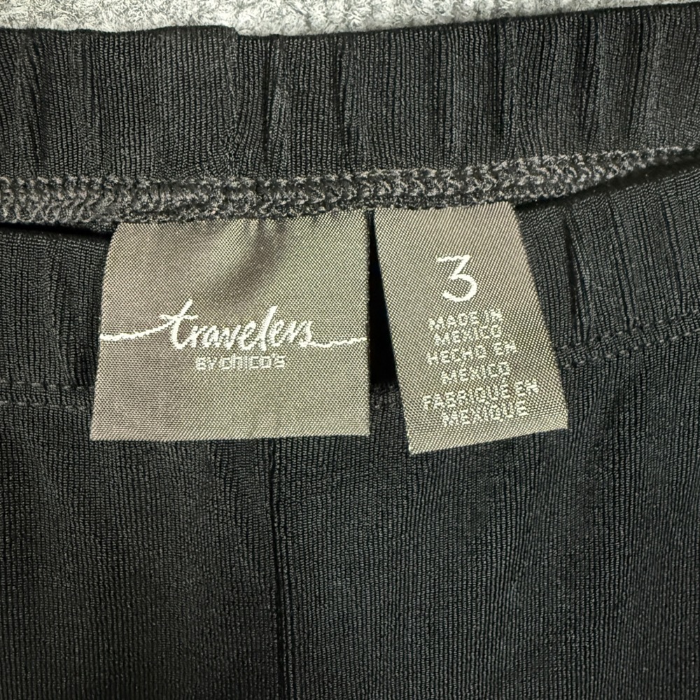 Chico's Travelers Size 3 XL Pants Black Crop Stretch Pull On Casual Capsule - Picture 10 of 11